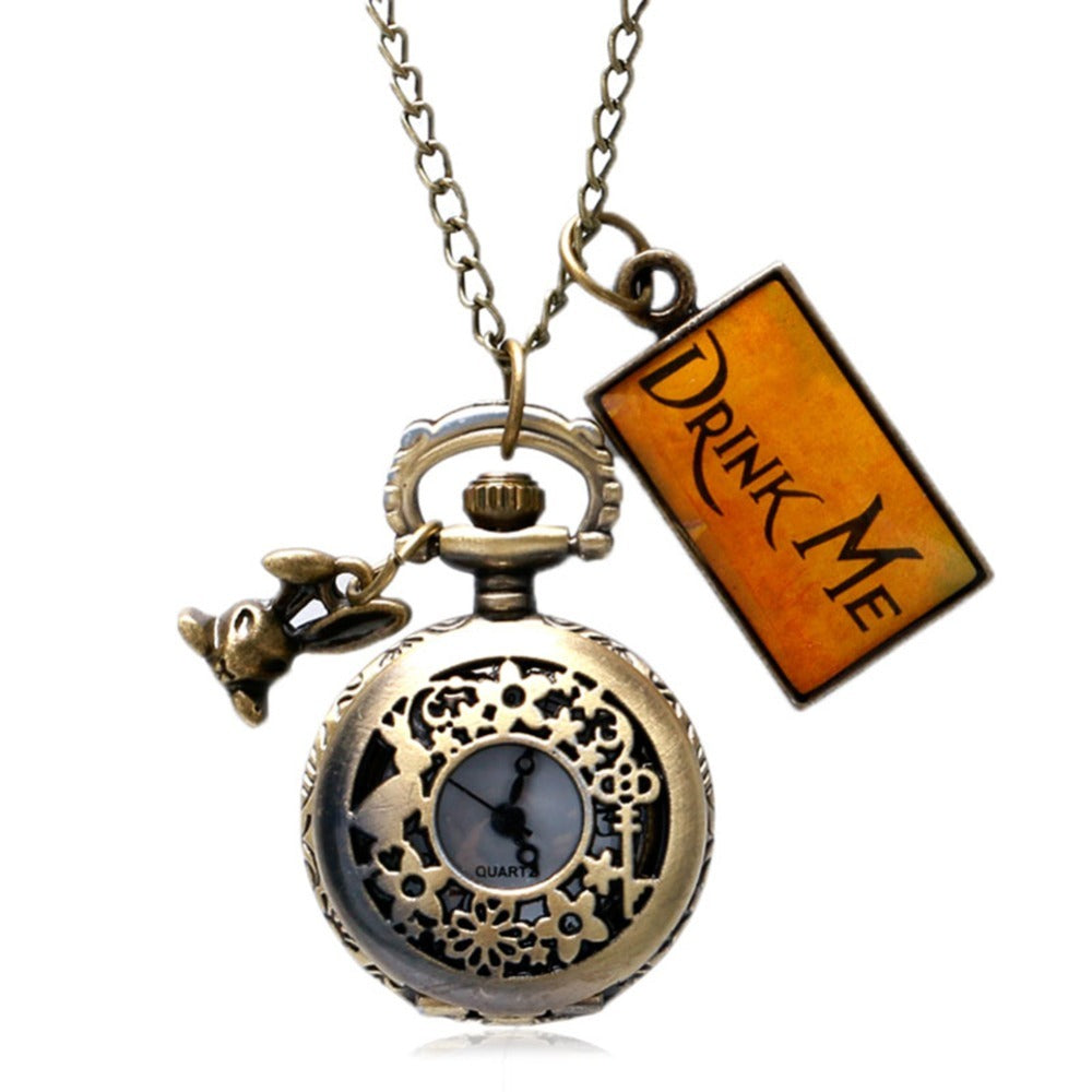 Vintage Alice Openwork Petal Pocket Watch