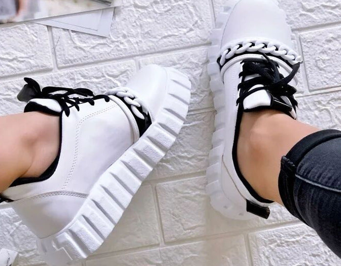 Chaussures décontractées à lacets en toile pour femmes