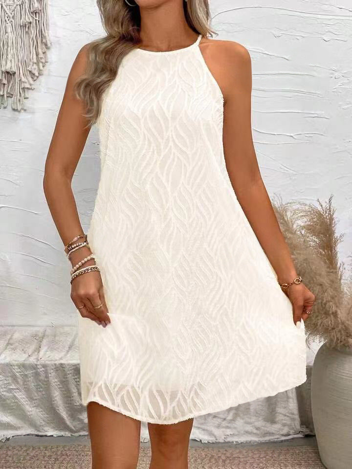 Nouvelle robe sans manches unie pour femmes
