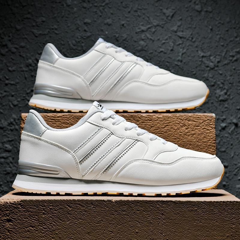 Chaussures de sport de course décontractées et légères pour hommes en cuir