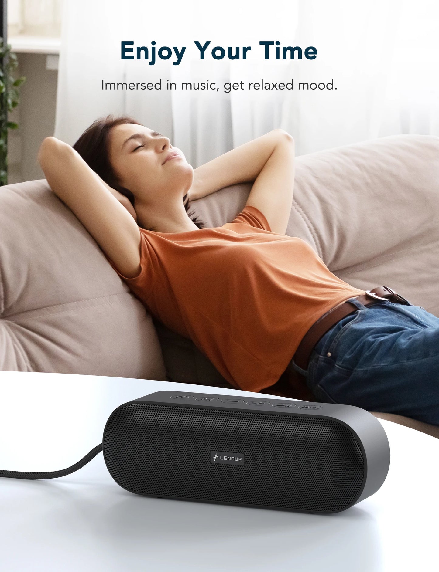 Haut-parleur LENRUE A15, Bluetooth, 20W, autonomie 20 heures