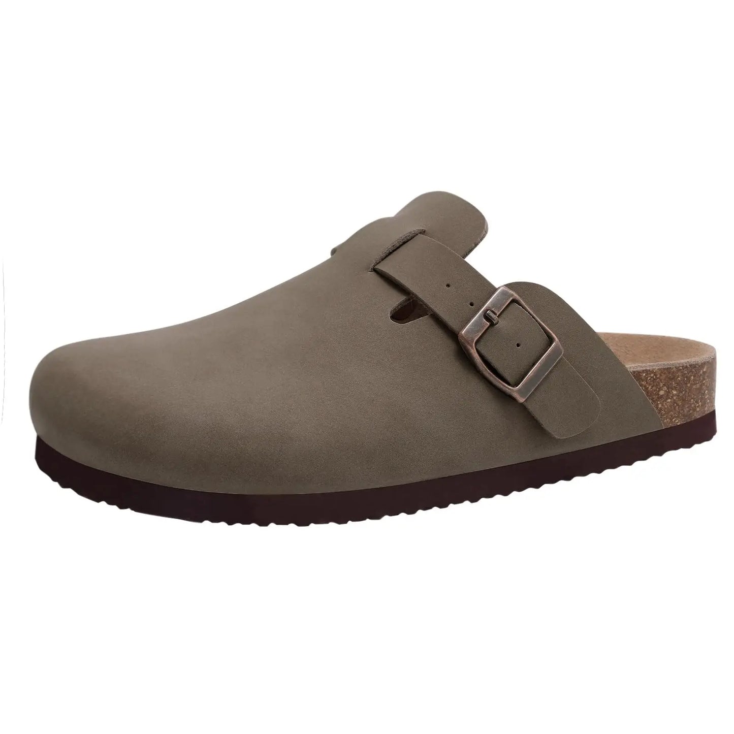 Mules en cuir souple avec semelle en liège