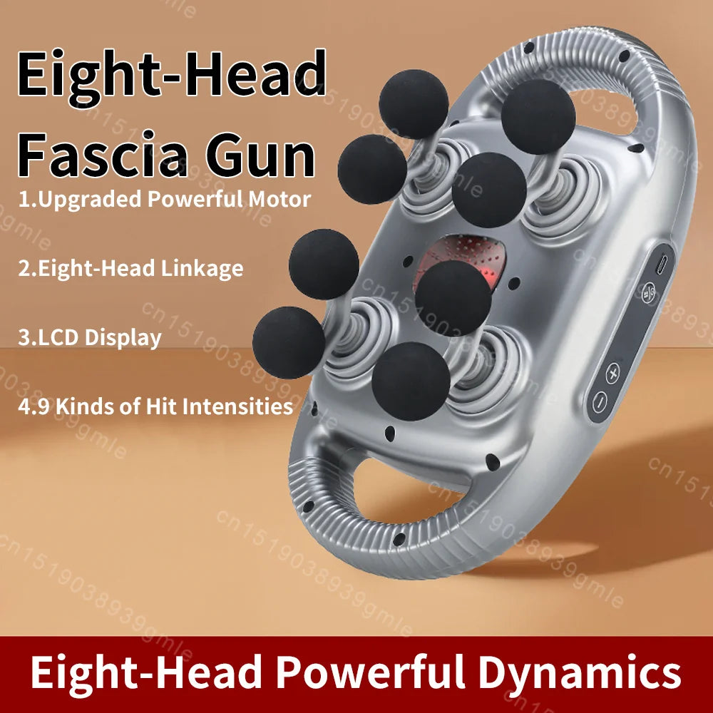 Fascia Gun électrique, équipé de 12/8 têtes interchangeables pour un massage ciblé et efficace