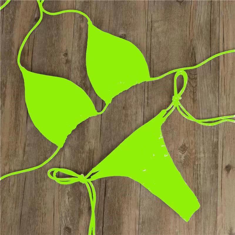 Halter Cou Cravate Bikini Dames Split Cravate Maillot de Bain