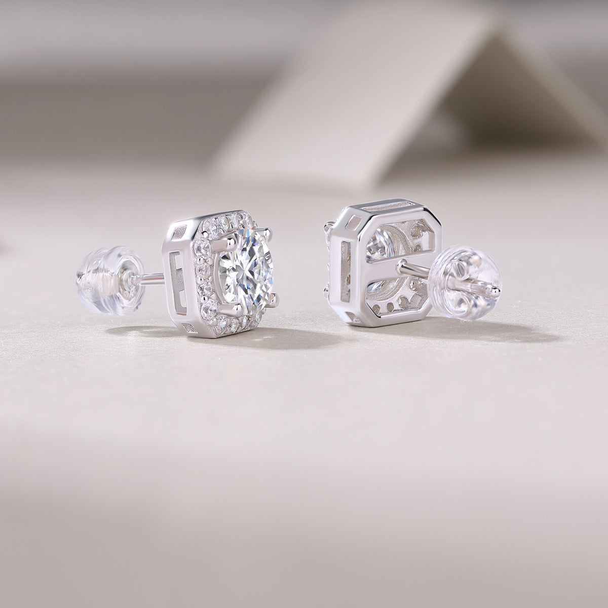 La Rose Dans Le Cœur - Boucles D'Oreilles Serties De 1 Carat Moissanite S925 De Qualité Supérieure, Boucles D'Oreilles En Argent Et Platine, Un Accessoire À La Mode Et Tendance Qui Peut Être Testé Avec Un Stylo En Diamant