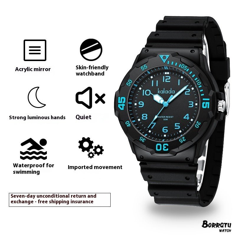 Montre quartz lumineuse sportive pour hommes