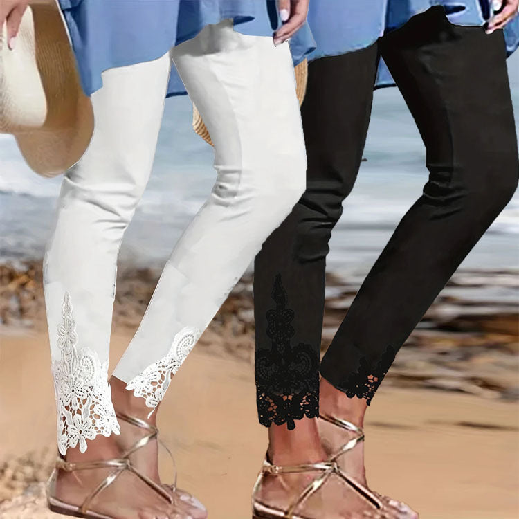 Pantalon court couture en dentelle  pour femmes
