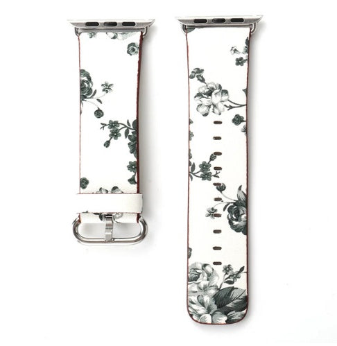 Bracelets de montres en cuir à motif floral