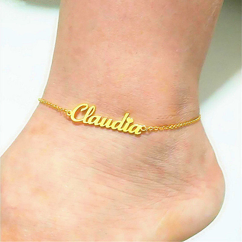 Bracelet de cheville nom personnalisé