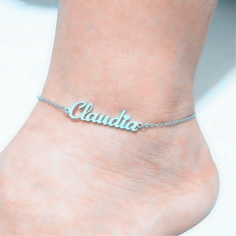 Bracelet de cheville nom personnalisé
