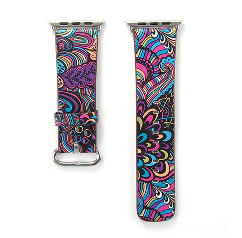 Bracelets de montres en cuir à motif floral