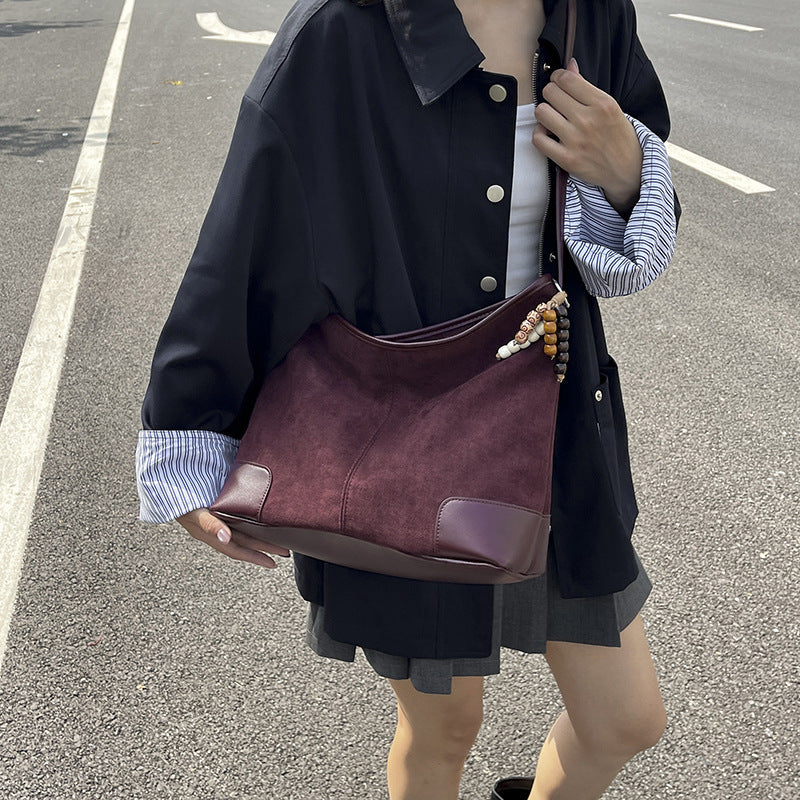 Sac à bandoulière en suédé pour femmes