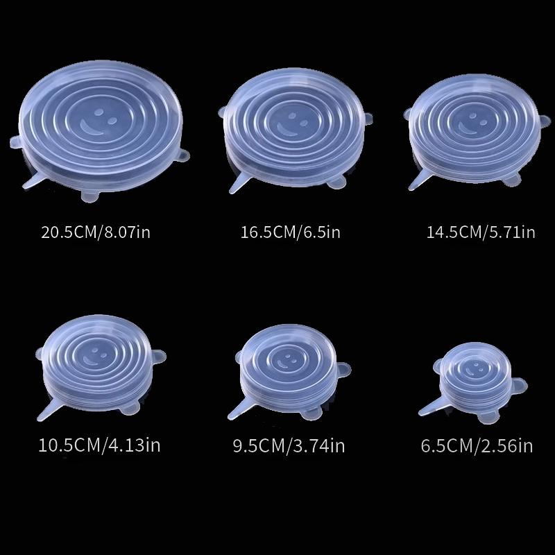 6 couvercles en silicone extensible s'adapte à la plupart de vos récipients grâce à leurs 6 tailles différentes.
