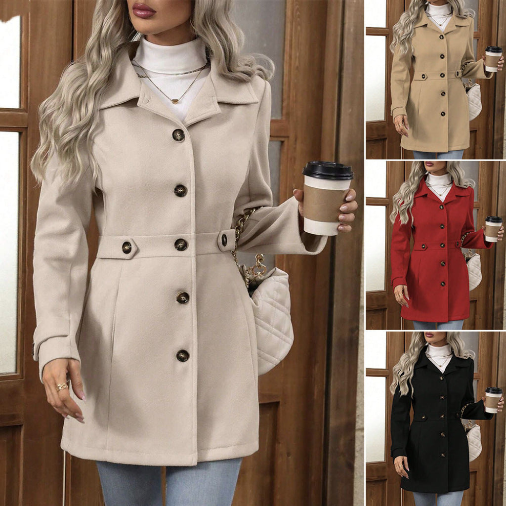 Veste mi-longue en laine, pour femmes