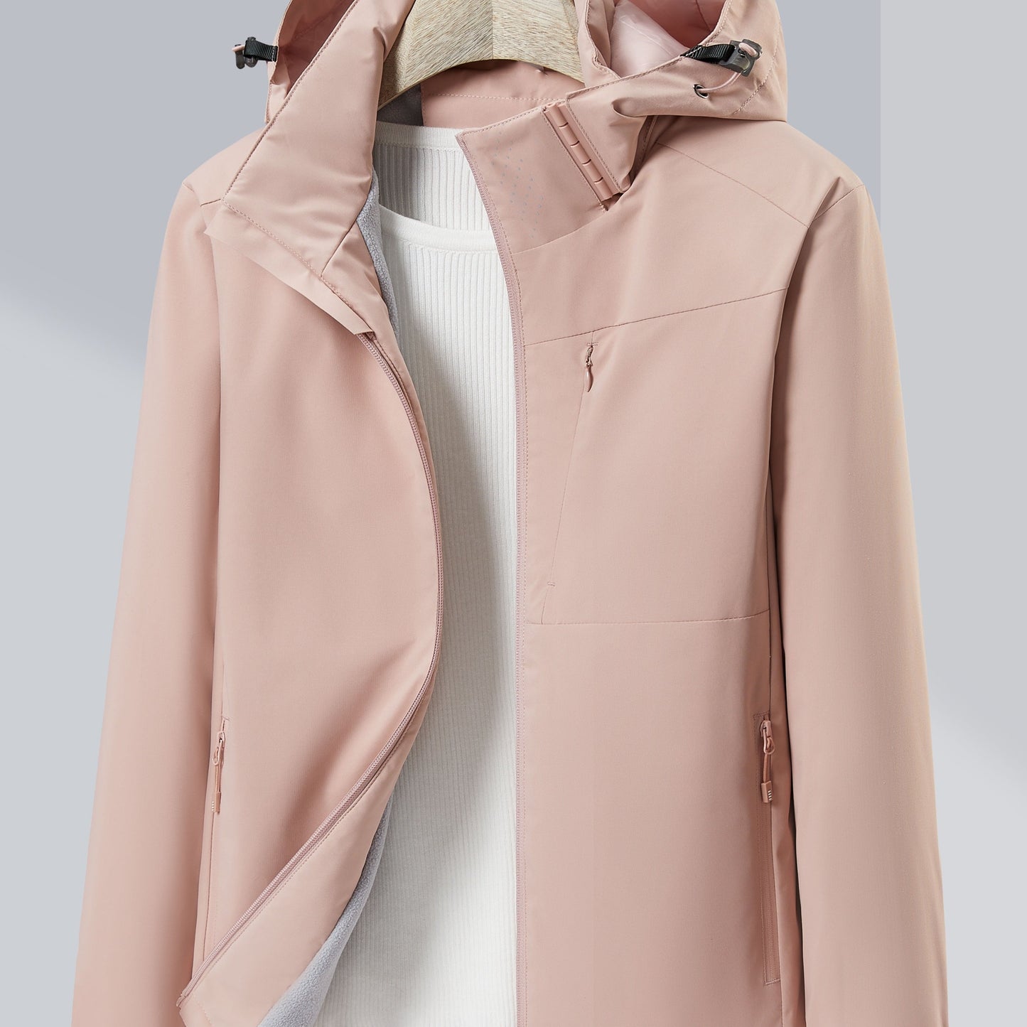 Veste pour femmes, doublure en polaire chaude et matière coupe-ven