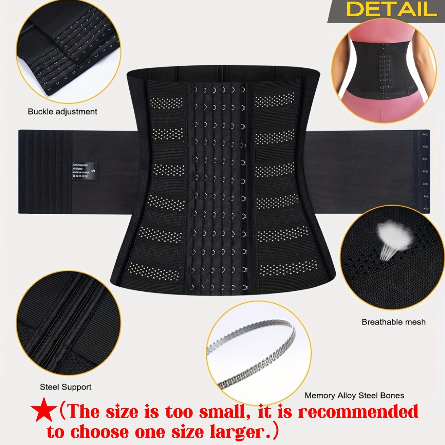 Corset de taille respirant conçu pour un contrôle moyen et une meilleure posture