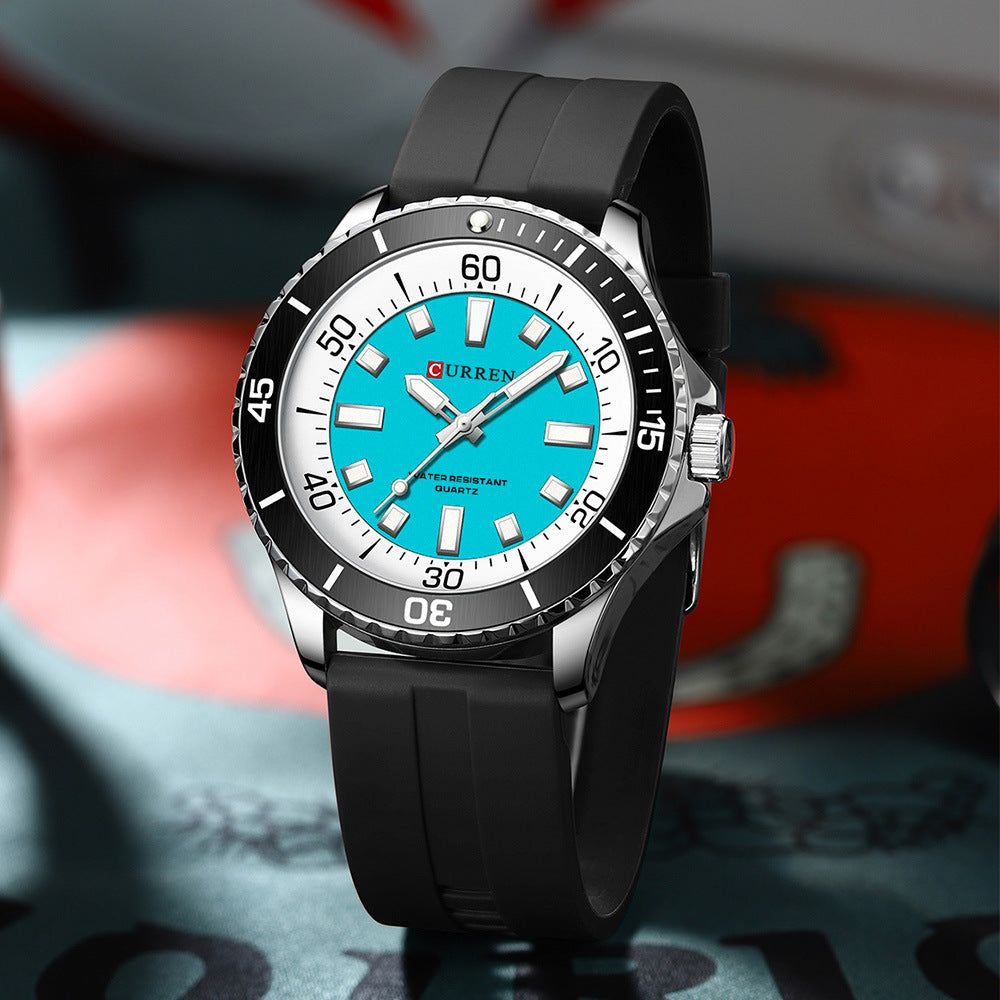 Montre à quartz simple à grand cadran pour hommes