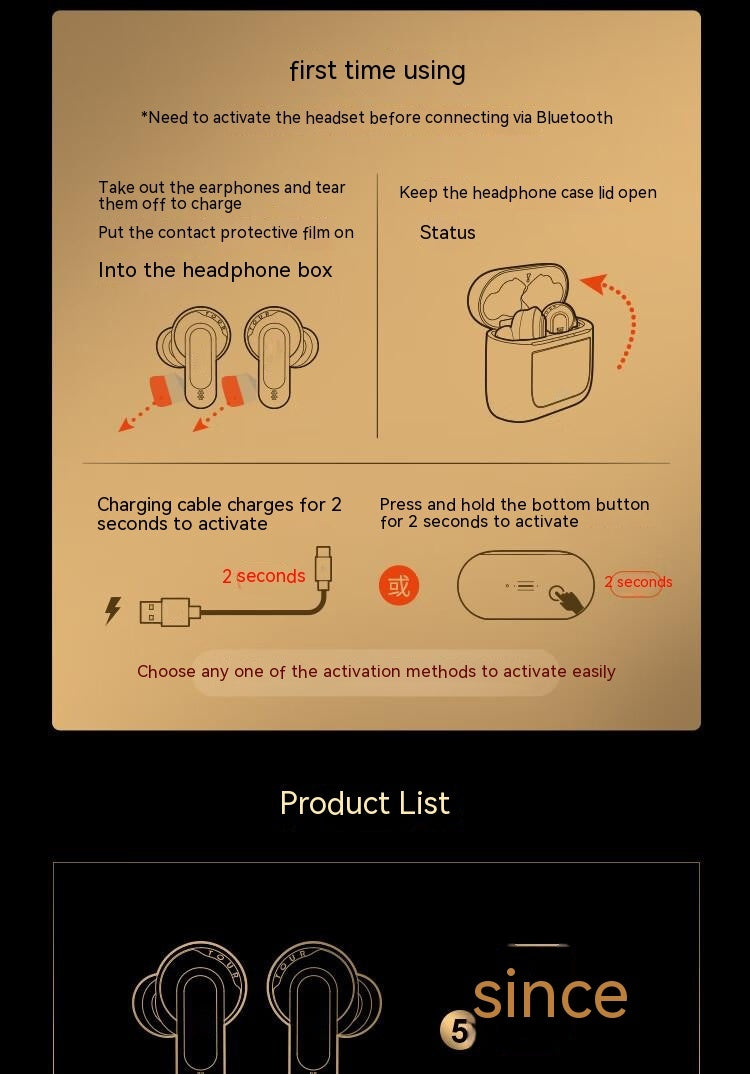 Écouteurs Bluetooth avec un écran intelligent à réduction du bruit