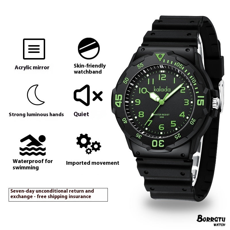 Montre quartz lumineuse sportive pour hommes