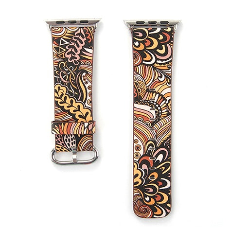 Bracelets de montres en cuir à motif floral
