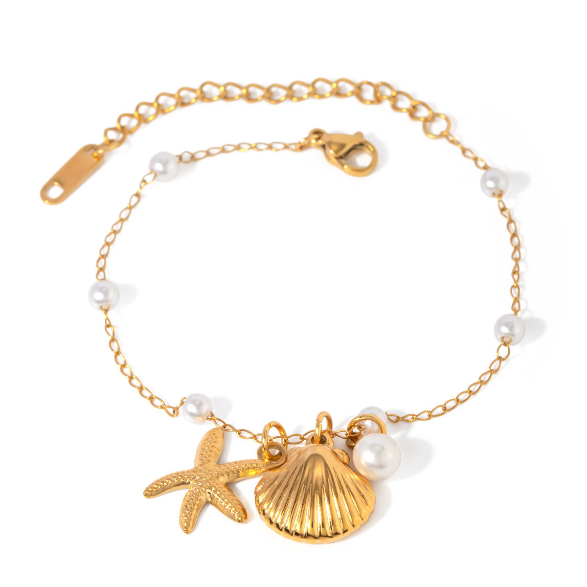Bracelet tendance avec perles et coquillages pour femmes