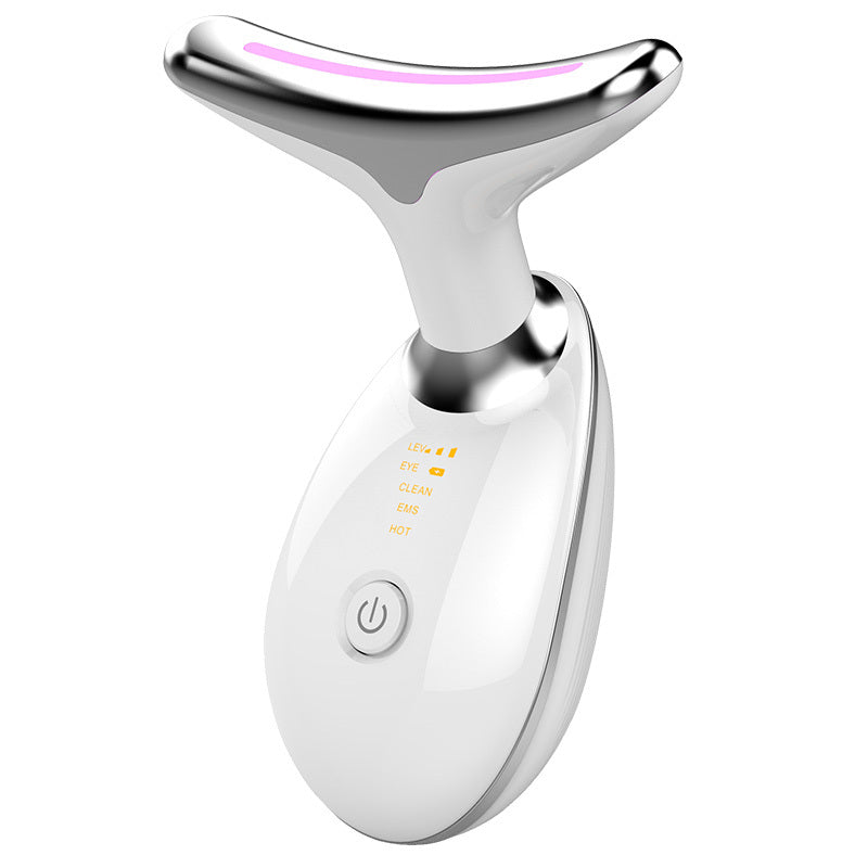 Masseur EMS thermique pour le cou, qui combine microcourants électriques et chaleur pour lifter et raffermir la peau