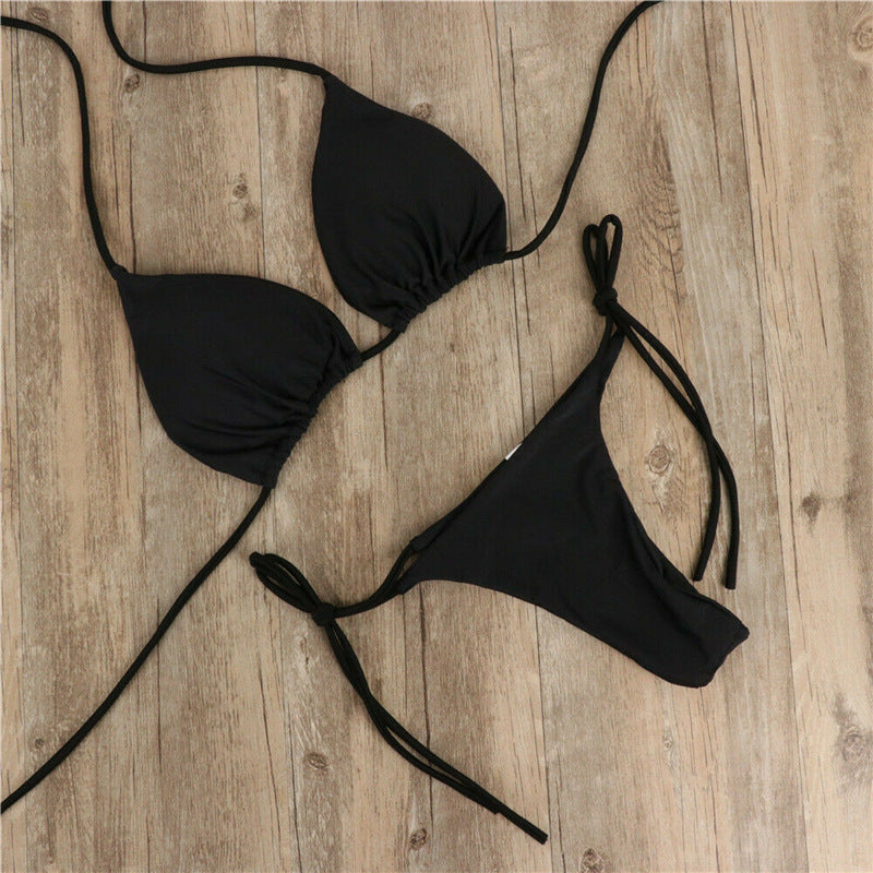 Halter Cou Cravate Bikini Dames Split Cravate Maillot de Bain
