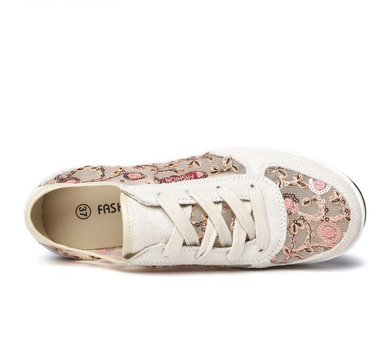 Baskets en maille respirante en dentelle
