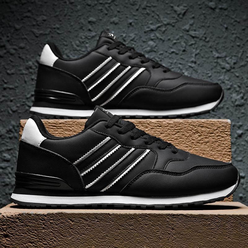 Chaussures de sport de course décontractées et légères pour hommes en cuir
