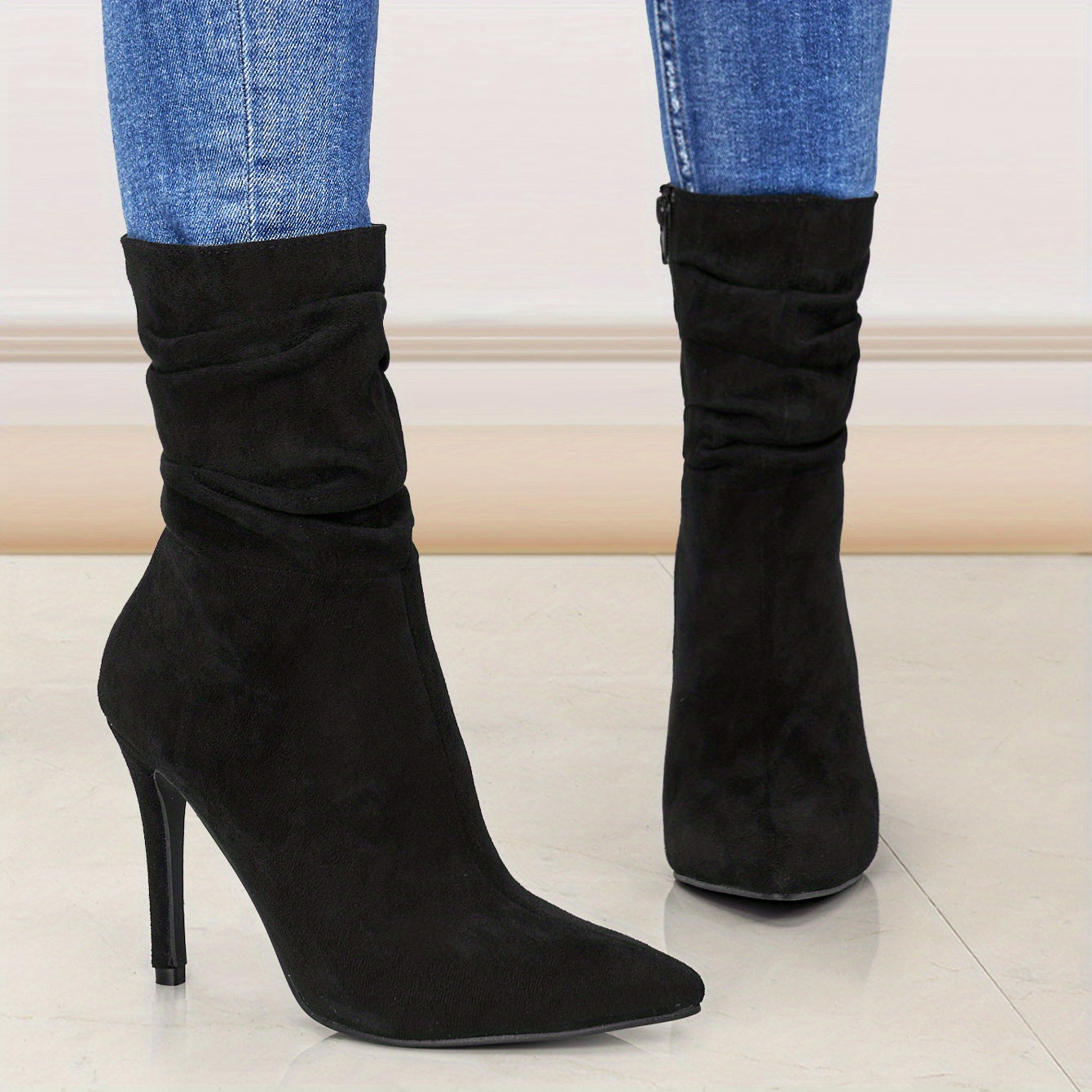 Bottines mi-mollet pour femme