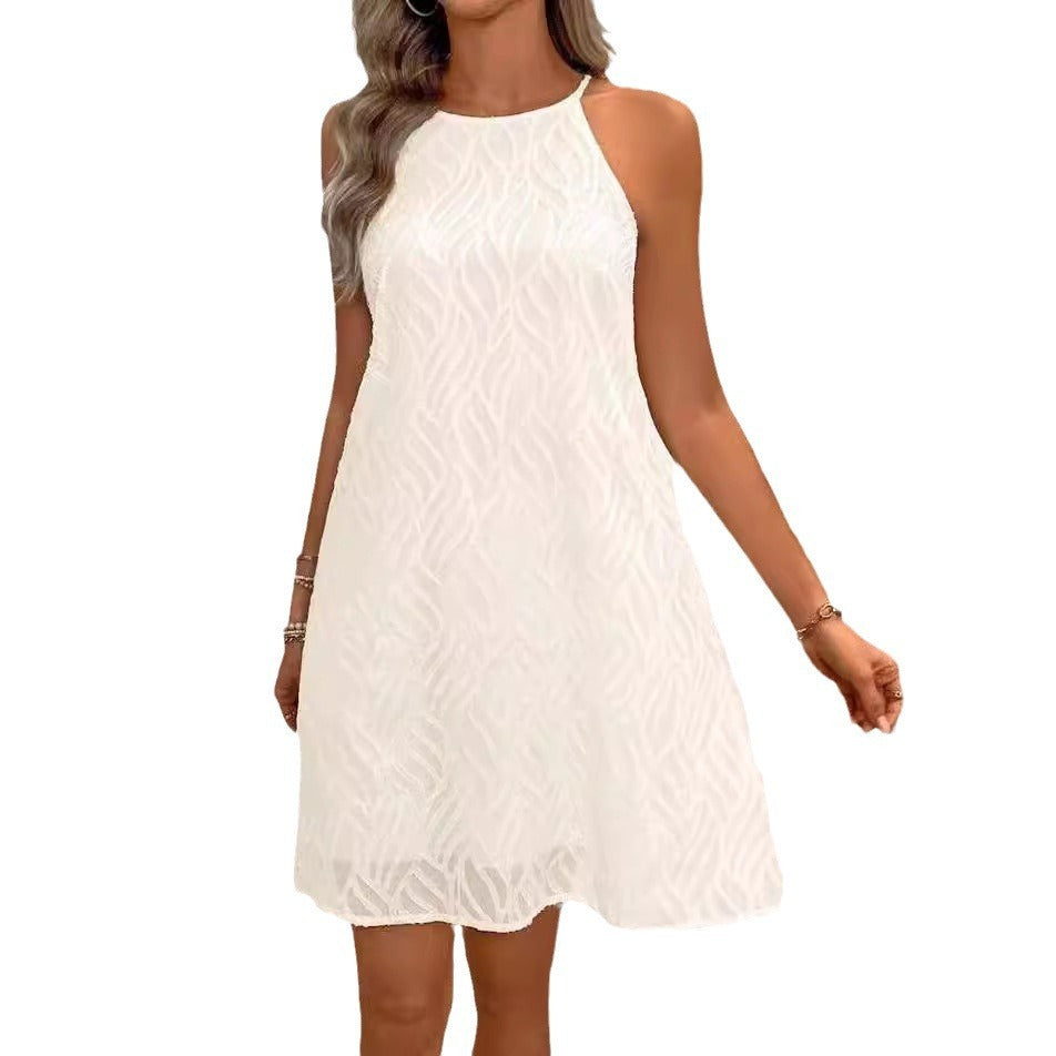 Nouvelle robe sans manches unie pour femmes