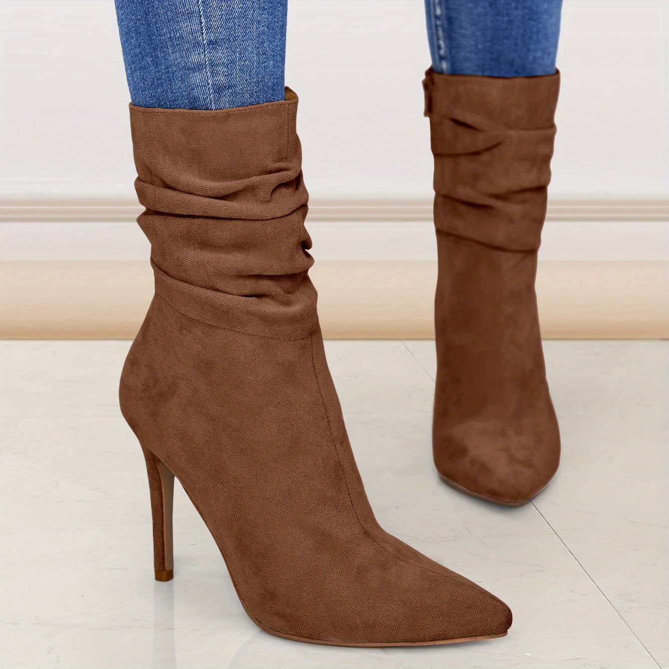 Bottines mi-mollet pour femme