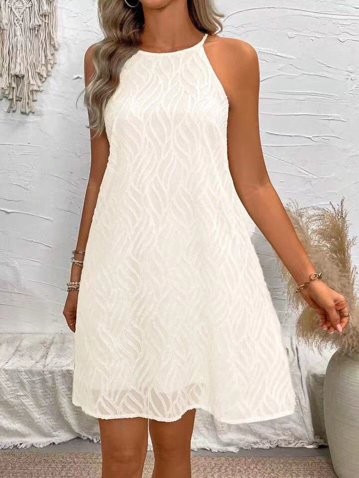 Nouvelle robe sans manches unie pour femmes