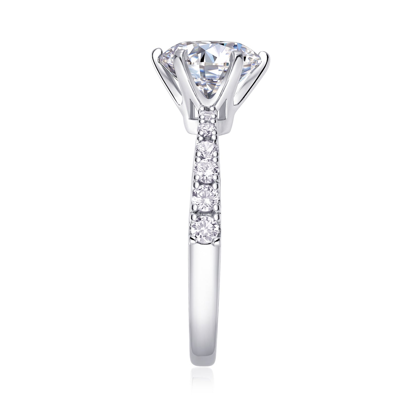 Goddess's Blessing - Une bague de mariage sertie de moissanite S925 de qualité supérieure et de diamant plaqué platine de 2 carats. La Bague Peut Être Inspectée Avec Un Stylo En Diamant