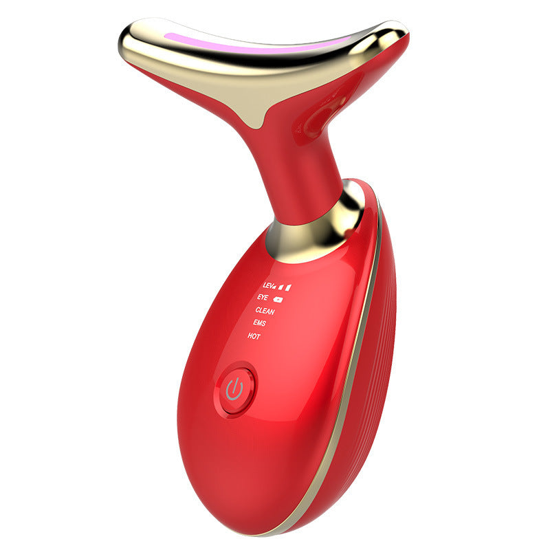 Masseur EMS thermique pour le cou, qui combine microcourants électriques et chaleur pour lifter et raffermir la peau