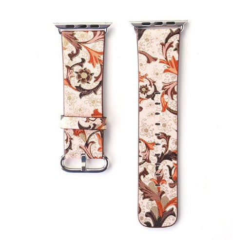 Bracelets de montres en cuir à motif floral