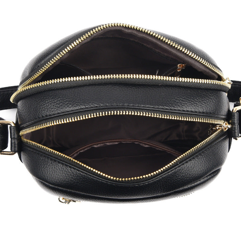 Sac à bandoulière rond et compact pour femmes