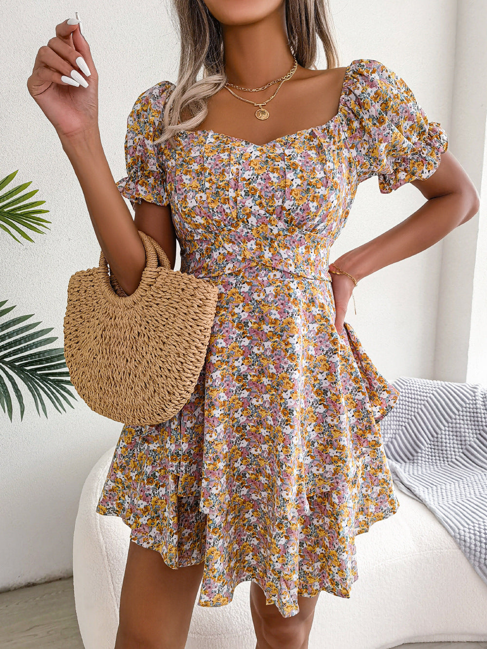 Robe à manches courtes pour femmes