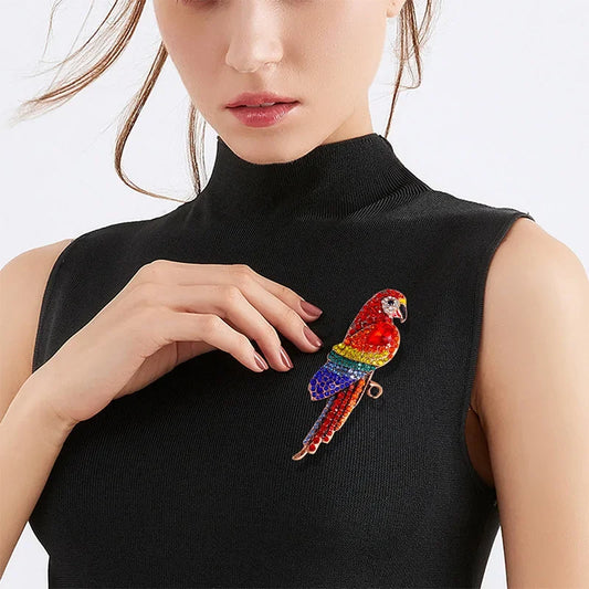 Broche en forme de perroquet