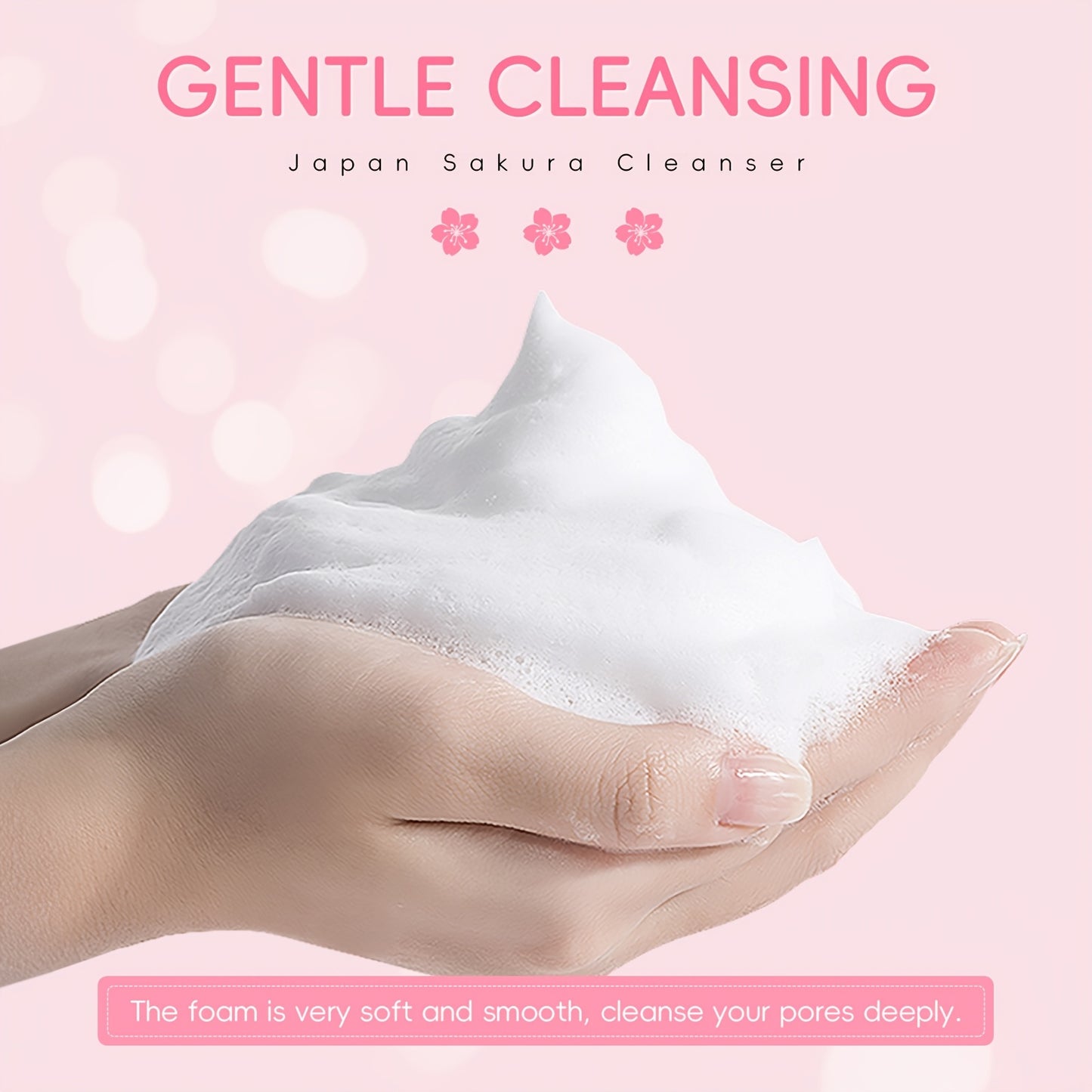 Nettoyant visage mousse à la sakura pour un nettoyage en profondeur sans agresser la peau.