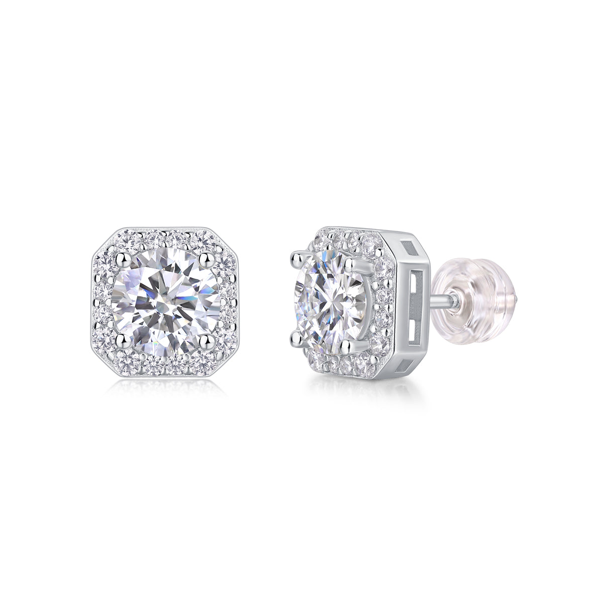 La Rose Dans Le Cœur - Boucles D'Oreilles Serties De 1 Carat Moissanite S925 De Qualité Supérieure, Boucles D'Oreilles En Argent Et Platine, Un Accessoire À La Mode Et Tendance Qui Peut Être Testé Avec Un Stylo En Diamant