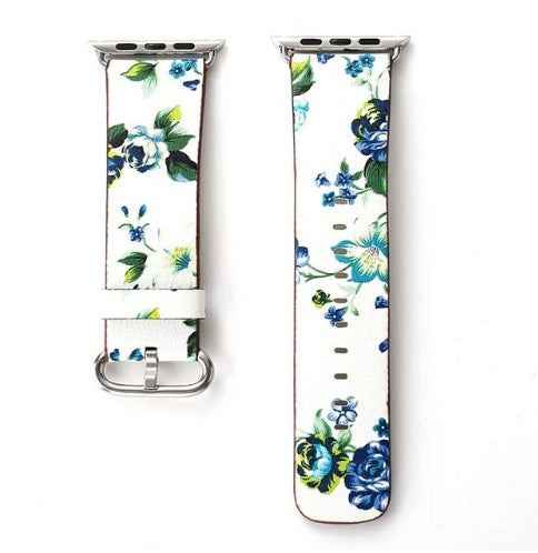 Bracelets de montres en cuir à motif floral