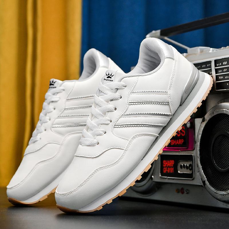Chaussures de sport de course décontractées et légères pour hommes en cuir