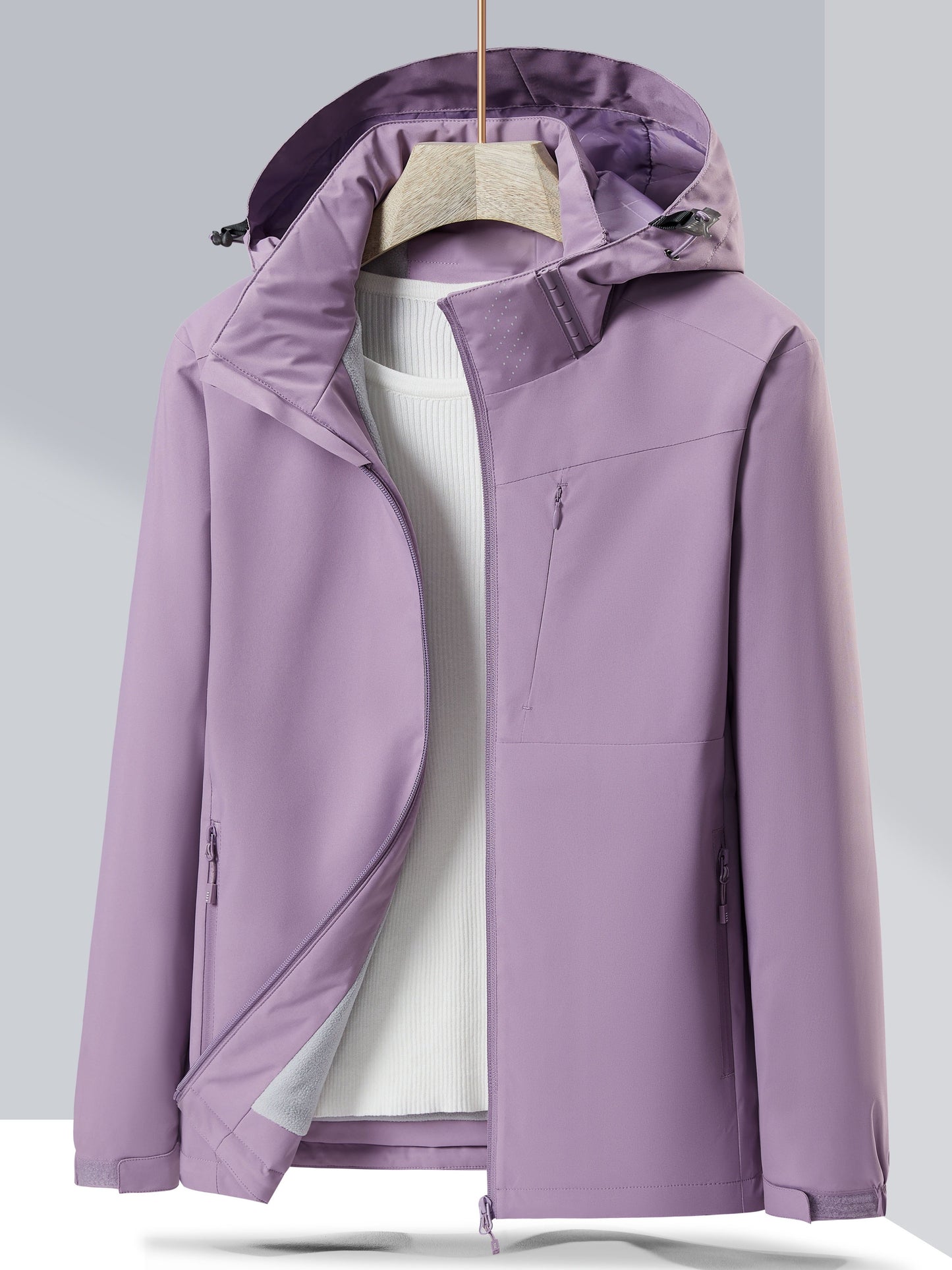 Veste pour femmes, doublure en polaire chaude et matière coupe-ven