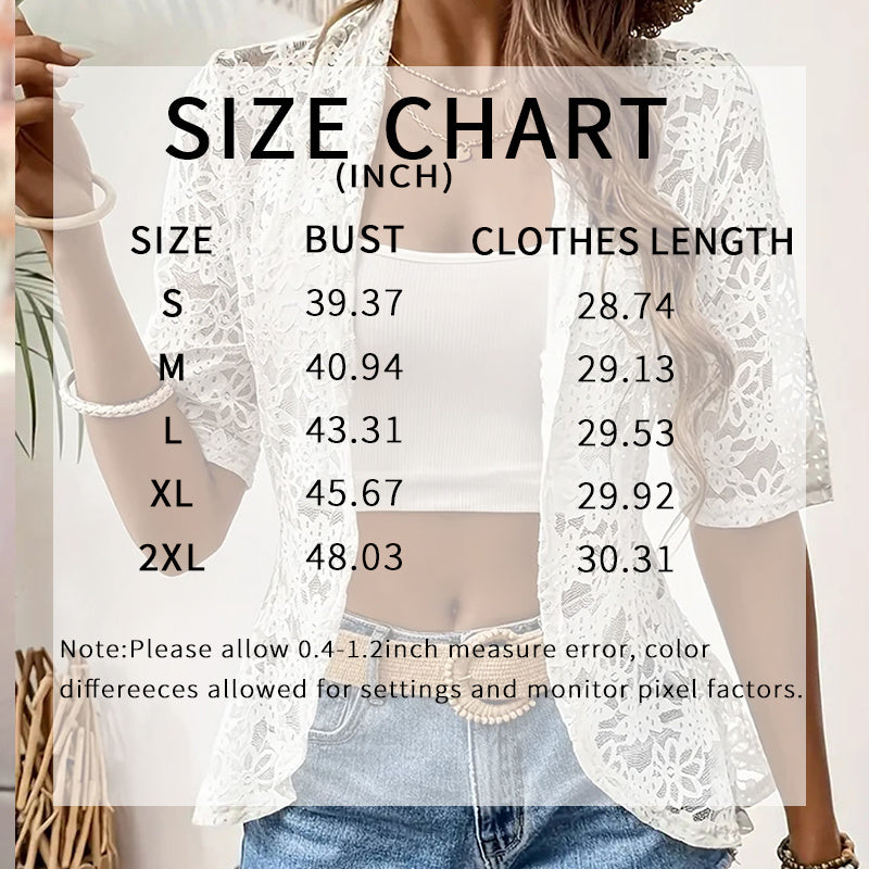 Boléro à manches en dentelle florale  pour femmes, épaules, blazer cardigan transparent à l'avant ouvert