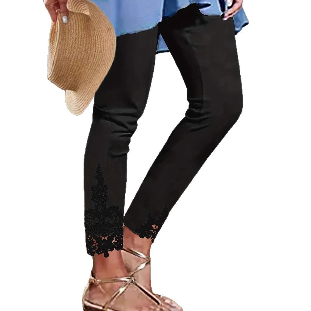 Pantalon court couture en dentelle  pour femmes