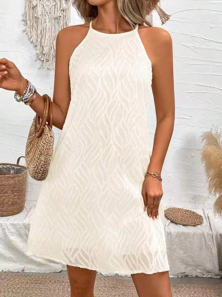 Nouvelle robe sans manches unie pour femmes