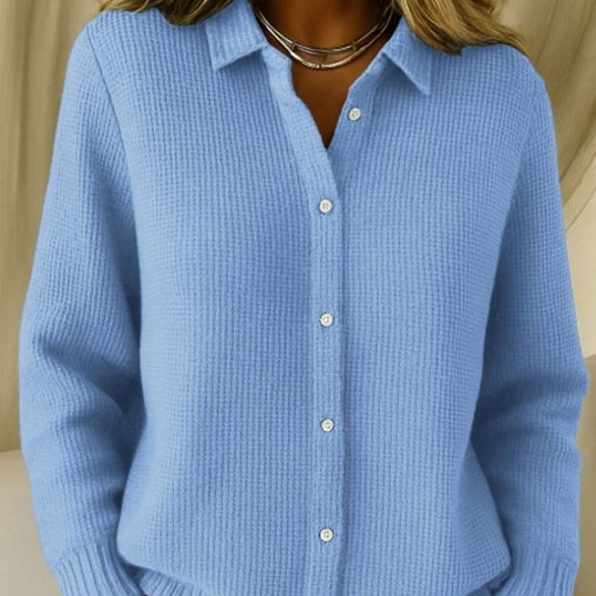 Pull à col chemise avec boutons pour femmes