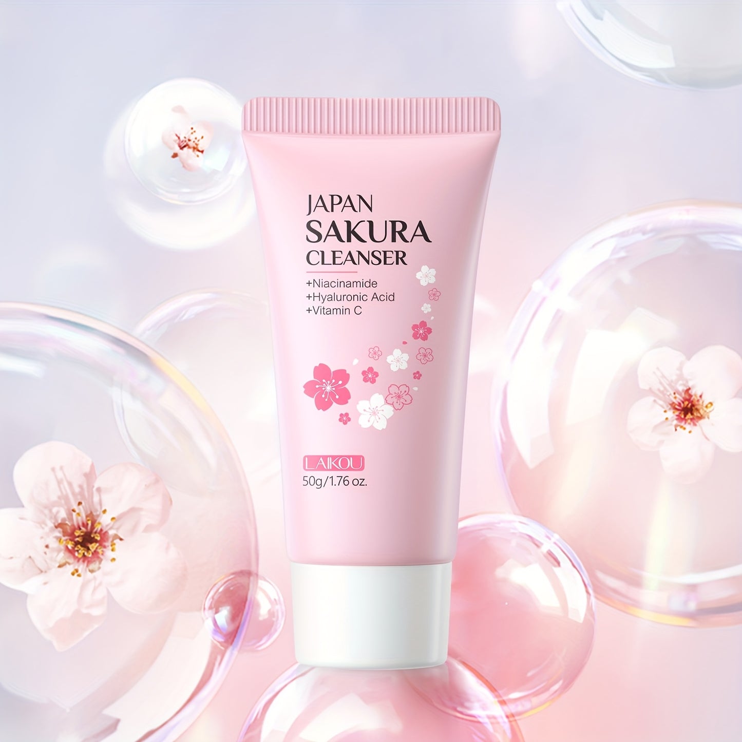 Nettoyant visage mousse à la sakura pour un nettoyage en profondeur sans agresser la peau.