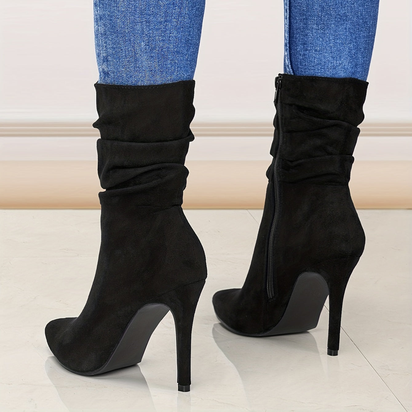 Bottines mi-mollet pour femme